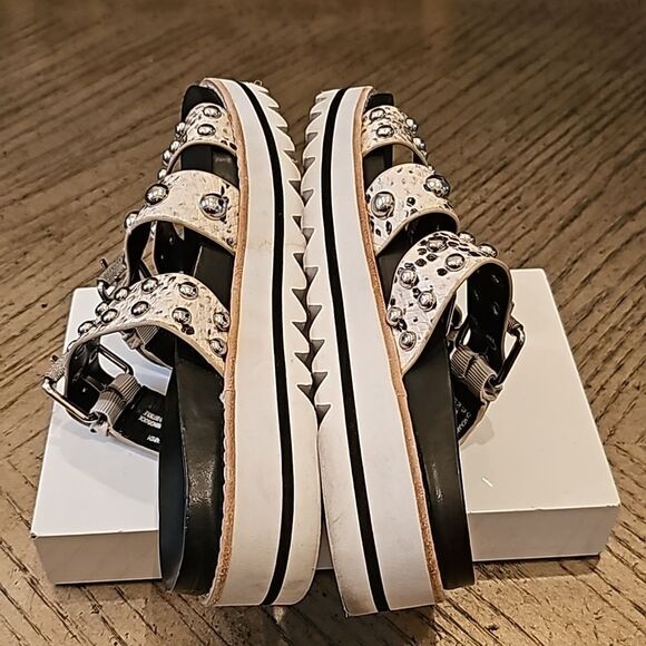 Black and white studed sandals size 7 Steven New York - Picture 4 of 10
